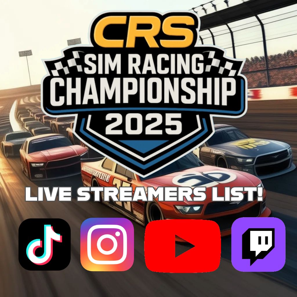 CRS Simracing NASCAR Championship 2025 - ALL LIVE STREAMERS LINKS [LIST]