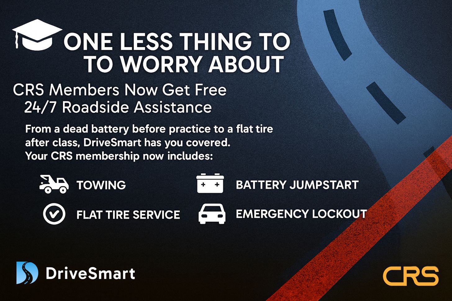 CRS Members - 24/7 Roadside Assistance!
